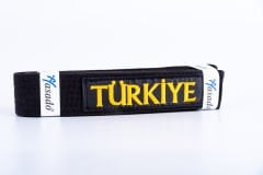 HAŞADO Profesyonel Siyah Kuşak (Türkçe ve Korece Nakışlı Taekwondo Yazılı)