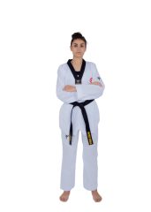 HAŞADO Profesyonel Siyah Yaka Ultra Fighter Kumaş Taekwondo Elbise