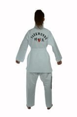 HAŞADO Taekwondo Beyaz Yaka Fitilli Acemi Elbise