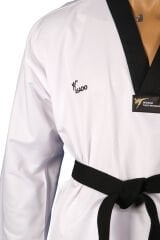 HAŞADO WT ONAYLI Fitilli Siyah Yaka Taekwondo Elbisesi