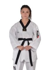 HAŞADO WT ONAYLI Fitilli Siyah Yaka Taekwondo Elbisesi