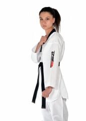 HAŞADO WT ONAYLI Fitilli Siyah Yaka Taekwondo Elbisesi