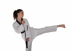HAŞADO WT ONAYLI Fitilli Siyah Yaka Taekwondo Elbisesi