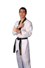 HAŞADO WT ONAYLI Profesyonel Siyah Yaka Ultra Fighter Kumaş Taekwondo Elbise